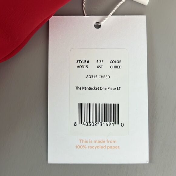 NWT Andie Swim The Nantucket One Piece LT Eco Nylon in Cherry Red Size XST - Picture 5 of 12